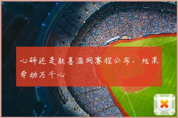 心碎还是狂喜温网赛程公布，结果牵动万千心